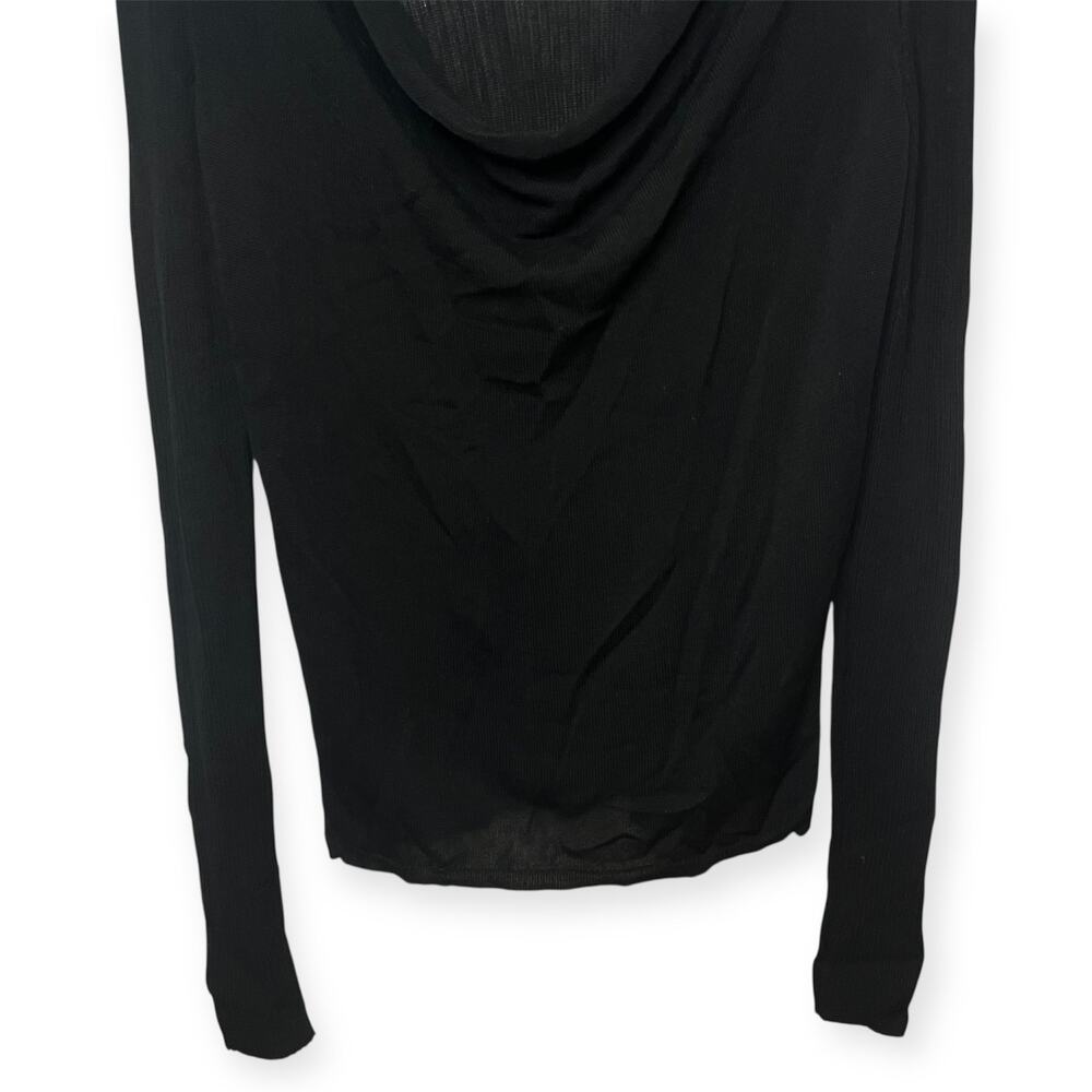 Eileen Fisher 100% Tencel Black Cowl Neck Long Sleeve Lightweight Knit Top Sz S - Picture 5 of 9